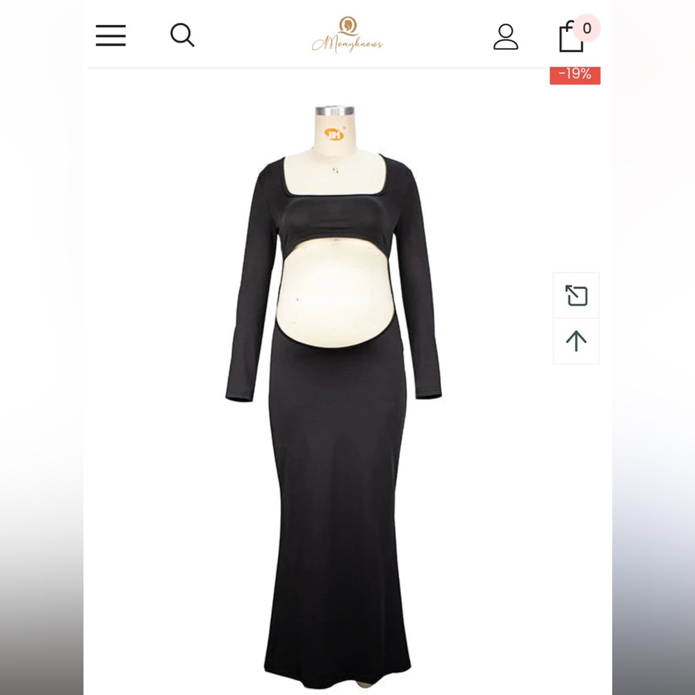 Momyknows Black Cut Out Maternity Maxi Dress